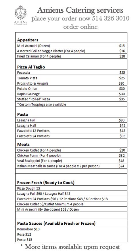 Amiens - Catering